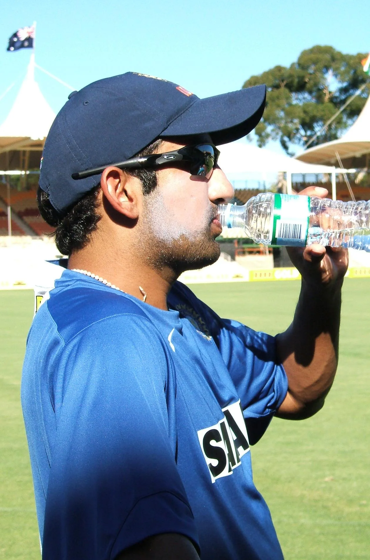 Gautam Gambhir addressing media during a cricket team press conference.